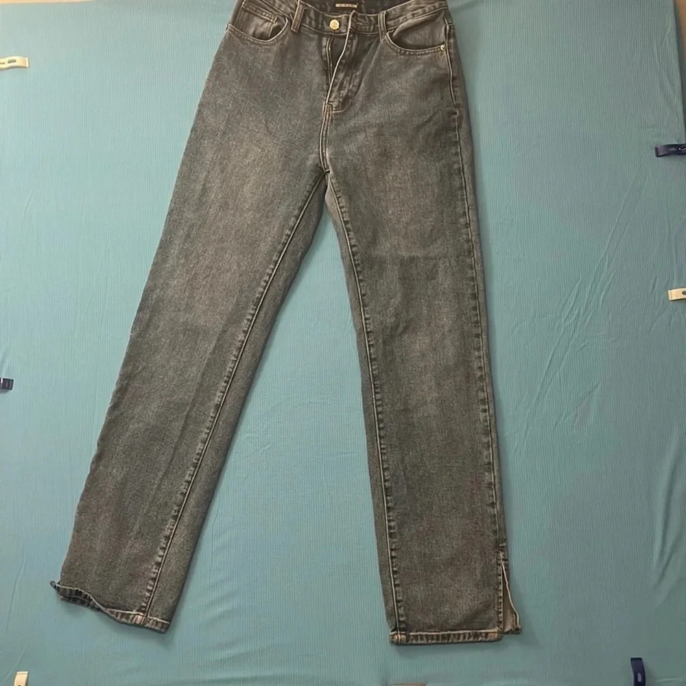 Women momokrom blue jeans with a small split on the sides